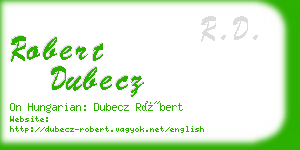 robert dubecz business card